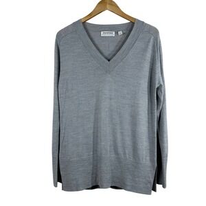 Country Road Womens Gray Traceable Australian Merino Wool V-Neck Sweater Size S